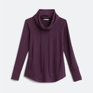 Women's Dark Purple Shenaya Knit Cowl Neck Sweatershirt